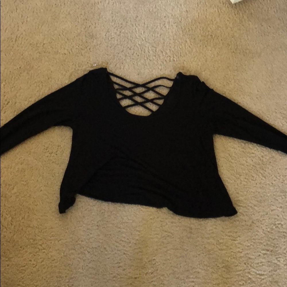 Black long sleeved top